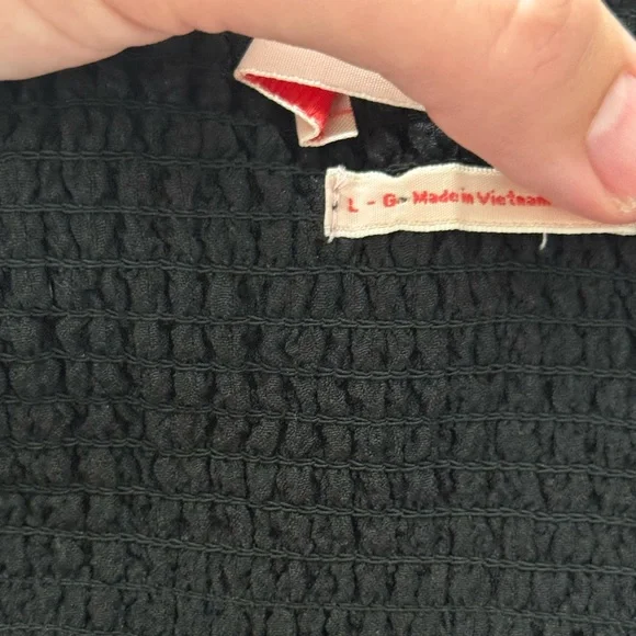 Urban Outfitters Black Tie-Front Peplum Blouse - Picture 2 of 3